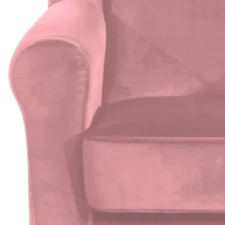 Clearance Sessel mit Ohren in Rosa Samtvelours - Cascaya Sessel