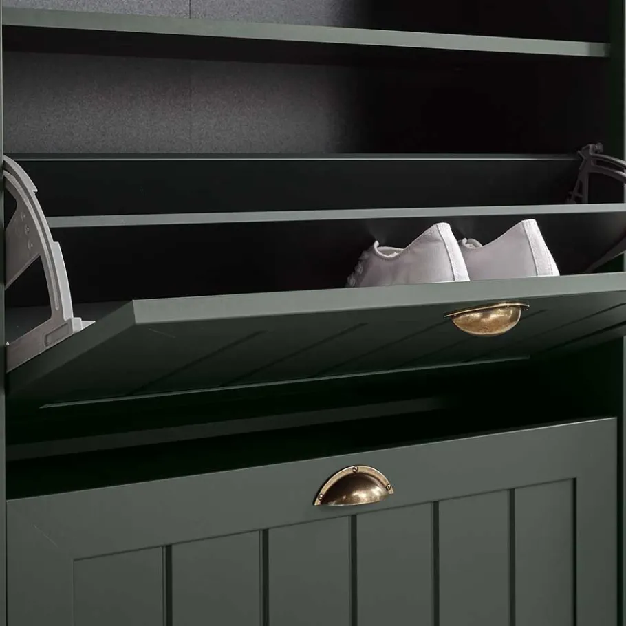 Sale Set Flur Einrichtung in Dunkelgrün - Niestov (fünfteilig) Garderoben