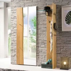 Sale Set Spiegel & Garderobe aus Eiche - Avidora (zweiteilig) Garderoben