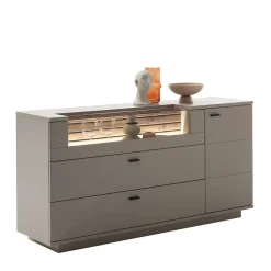 Sale Sideboard in Grau mit Wildeiche - Teorina Sideboards