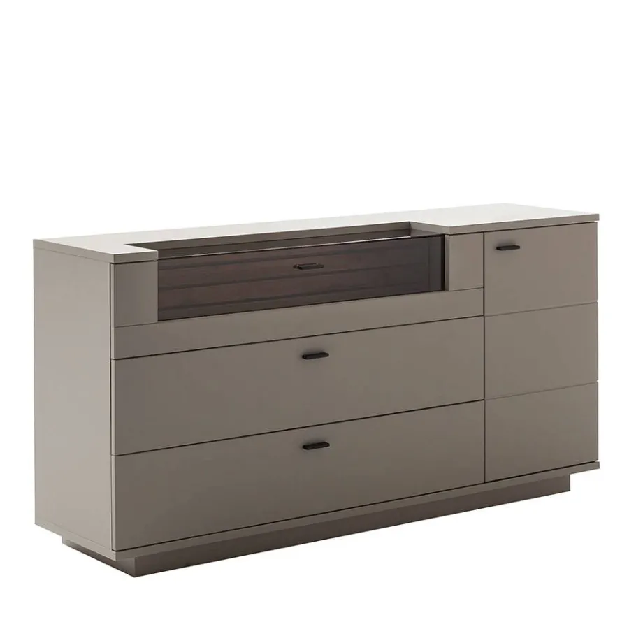 Sale Sideboard in Grau mit Wildeiche - Teorina Sideboards