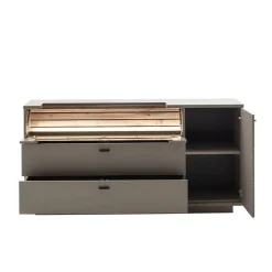 Sale Sideboard in Grau mit Wildeiche - Teorina Sideboards