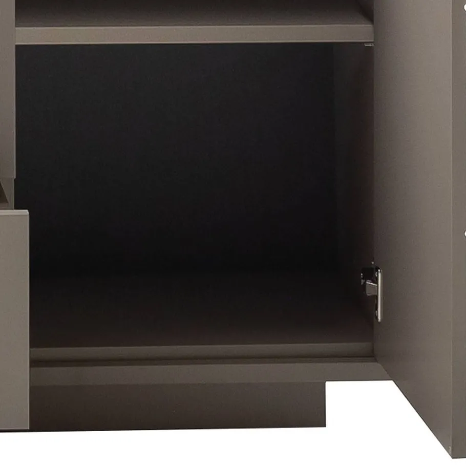 Sale Sideboard in Grau mit Wildeiche - Teorina Sideboards