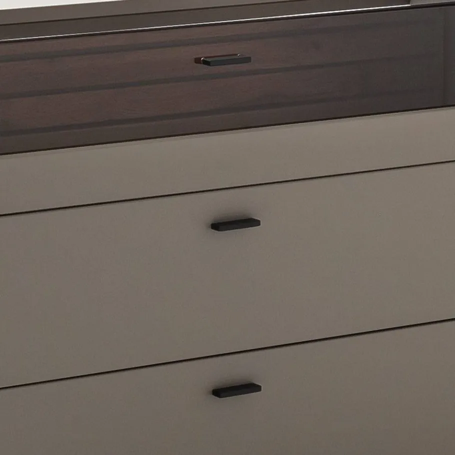 Sale Sideboard in Grau mit Wildeiche - Teorina Sideboards