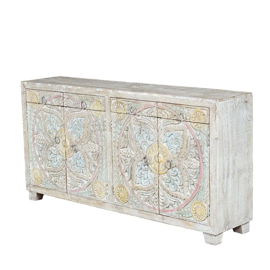 Sale Sideboard in White Wash und Pastellfarben - Cranita Sideboards