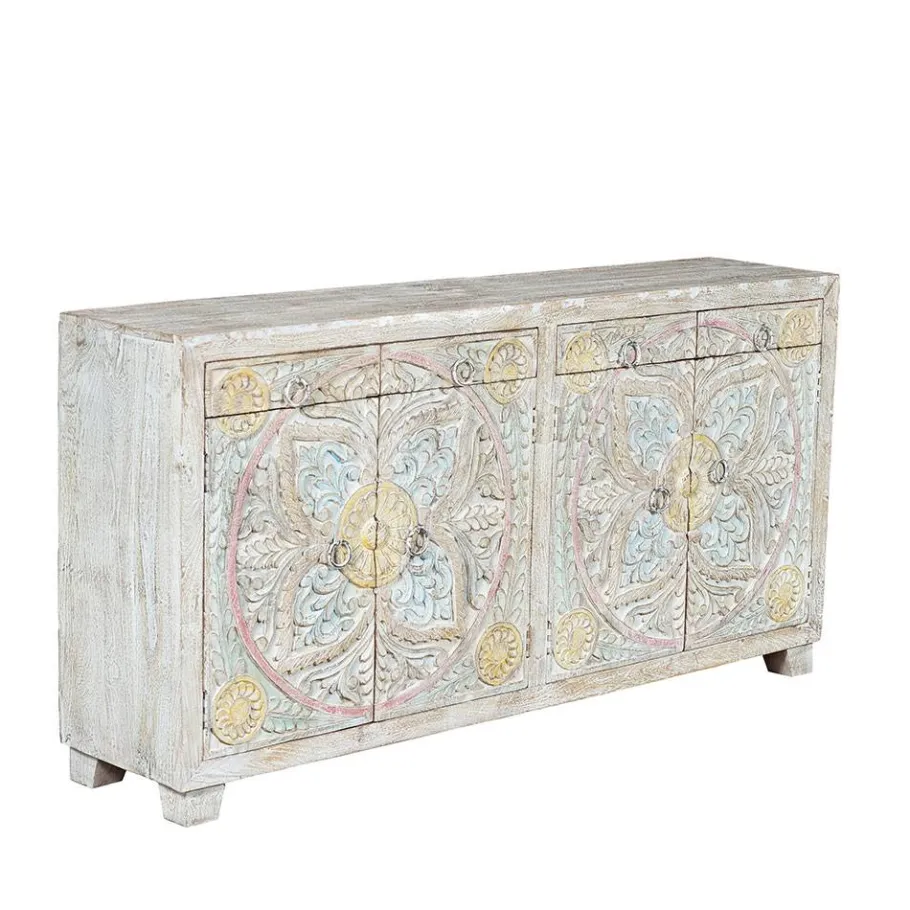 Sale Sideboard in White Wash und Pastellfarben - Cranita Sideboards