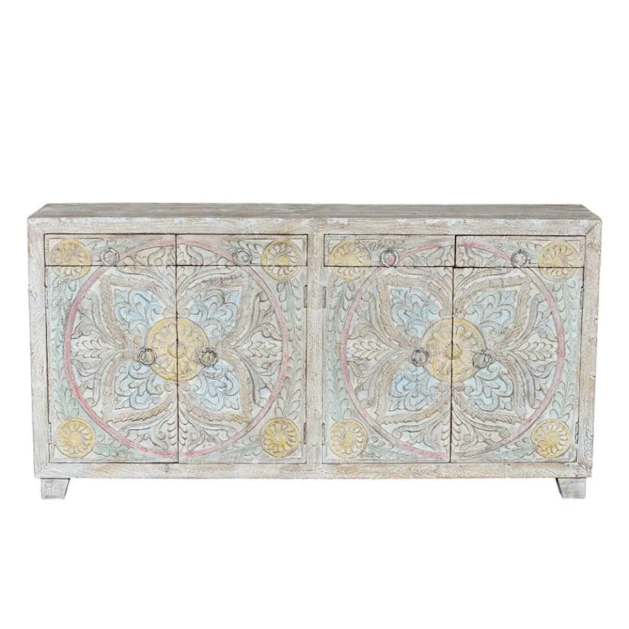Sale Sideboard in White Wash und Pastellfarben - Cranita Sideboards