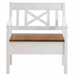 Outlet Sitzbank Barlad in Weiß Bernsteinfarben Sitzbank