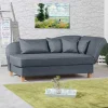 3-Sitzer Recamiere in Jeansblau mit Buche - Foresta Sofas