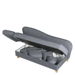 3-Sitzer Recamiere in Jeansblau mit Buche - Foresta Sofas