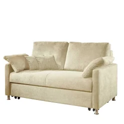 2-Sitzer Wohnzimmercouch in Creme - ausklappbar - Elsaro Sofas