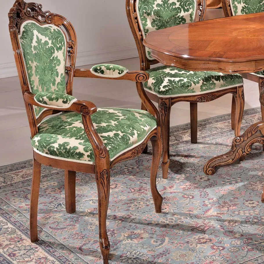 Sitzgruppe im Barockstil Magari mit 5 Polsterstühlen (sechsteilig) Sitzgruppe