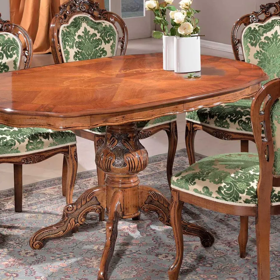 Sitzgruppe im Barockstil Magari mit 5 Polsterstühlen (sechsteilig) Sitzgruppe