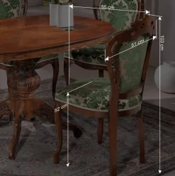 Sitzgruppe im Barockstil Magari mit 5 Polsterstühlen (sechsteilig) Sitzgruppe