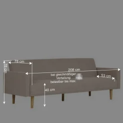 Best Skandi Schlafsofa in Beigegrau - Anhora Betten