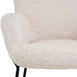 Sale Skandi Sessel aus Webplüsch in Weiß - Levisa Sessel