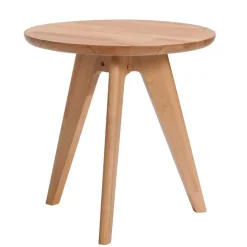 Skandinavisches Designbett in Beige mit Kernbuche - Agruma Betten