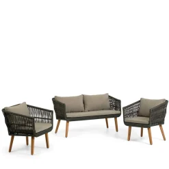 Sofa & Sessel aus Kordel-Geflecht - Lagoas (dreiteilig) Sitzgruppe