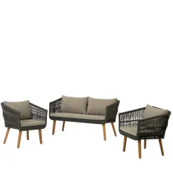 Sofa & Sessel aus Kordel-Geflecht - Lagoas (dreiteilig) Sitzgruppe