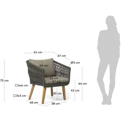 Sofa & Sessel aus Kordel-Geflecht - Lagoas (dreiteilig) Sitzgruppe