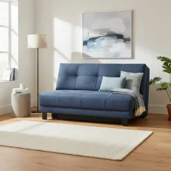 Outlet Sofa mit Bettfunktion in Blau Webstoff - Sulara Betten|Sofas