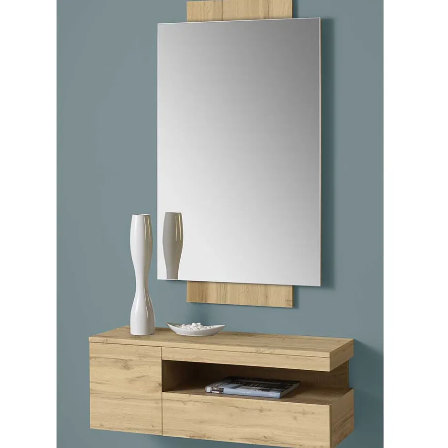 Spiegel & Hängekonsole in Wildeiche - Loriot (zweiteilig) Garderoben