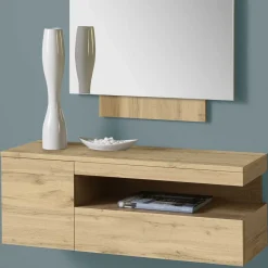 Spiegel & Hängekonsole in Wildeiche - Loriot (zweiteilig) Garderoben