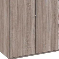 Discount Spiegel Kleiderschrank in Holz-Nachbildung - Crenba Kleiderschränke|Schränke