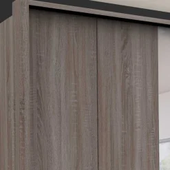 Discount Spiegel Kleiderschrank in Holz-Nachbildung - Crenba Kleiderschränke|Schränke