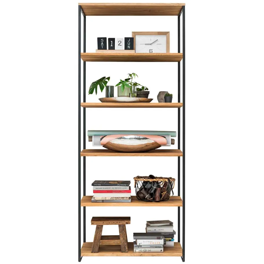 Sale Stahl Regal mit 6 Wildeiche Böden - Sluganov Regale