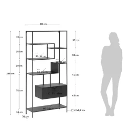 Best Stahl Regal ohne Rückwand in Schwarz - Magde Regale