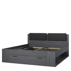 Stauraum Doppelbett in Eiche Grau - Carika Betten