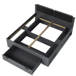 Stauraum Doppelbett in Eiche Grau - Carika Betten