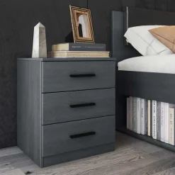 Stauraum Doppelbett in Eiche Grau - Carika Betten