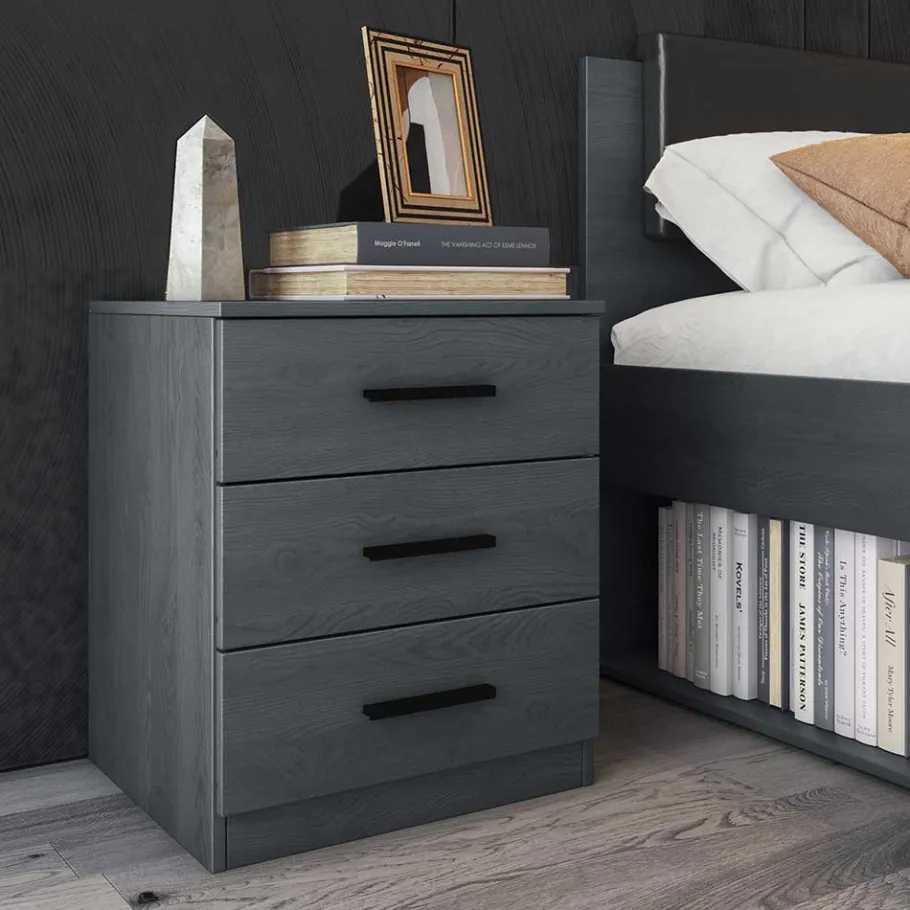 Stauraum Doppelbett in Eiche Grau - Carika Betten