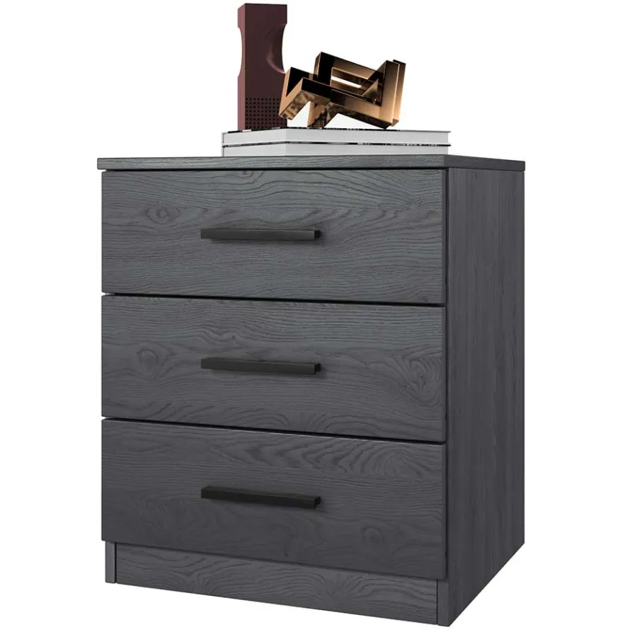 Stauraum Doppelbett in Eiche Grau - Carika Betten