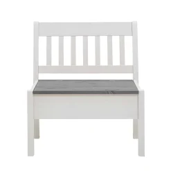 Online Stauraum Holzbank in Weiß & Grau - Ovidos Sitzbank