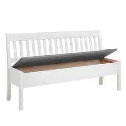 Online Stauraum Holzbank in Weiß & Grau - Ovidos Sitzbank