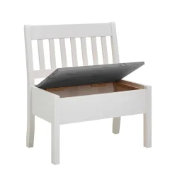 Online Stauraum Holzbank in Weiß & Grau - Ovidos Sitzbank