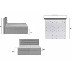 Best Stauraum-Polsterbett in Hellbraun Samt - Iceline Betten