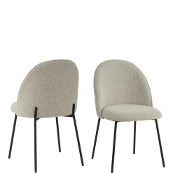 Discount Stühle in Beigegrau mit Schwarz - Facanella (2er Set) Stühle