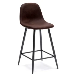 Stilvoller Barhocker mit Schalensitz Creditana Kunstleder Vintage Braun (2er Set) Hocker