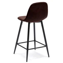 Stilvoller Barhocker mit Schalensitz Creditana Kunstleder Vintage Braun (2er Set) Hocker