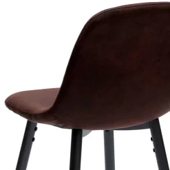 Stilvoller Barhocker mit Schalensitz Creditana Kunstleder Vintage Braun (2er Set) Hocker