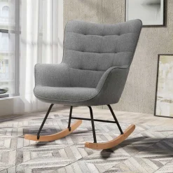 Clearance Stoff Schaukelstuhl im Skandi Design - Monique Sessel