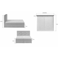 Sale Stoffbett in Dunkelgrau Vintage Optik - Culvanella Betten
