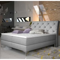 Outlet Stoffbett mit Stauraum in Grau - Rentascia Betten