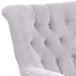 Best Stoffsessel aus Velours in Silbergrau - Jennva Sessel