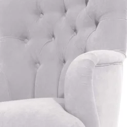 Best Stoffsessel aus Velours in Silbergrau - Jennva Sessel