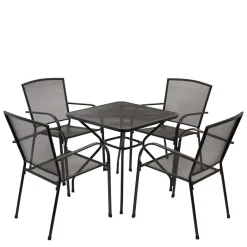 Best Streckmetall Tischgruppe in Anthrazit - Comanos (fünfteilig) Sitzgruppe